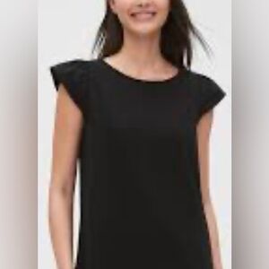 Japana black capped sleeve blouse Top. Women size‎ L